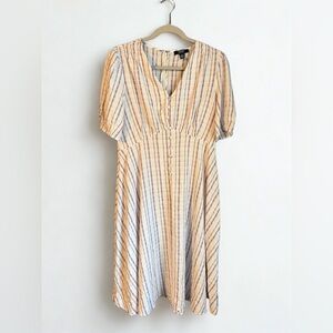 Striped V-Neck Chaps Flowy Dress